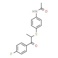 ChemSpider 2D Image | N-(4-{[1-(4-Fluorophenyl)-1-oxo-2-propanyl]sulfanyl}phenyl)acetamide | C17H16FNO2S