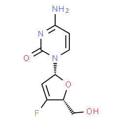 ChemSpider 2D Image | 3'-fluoro-2',3'-didehydro-2',3'-dideoxycytidine | C9H10FN3O3