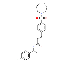 ChemSpider 2D Image | 3-[4-(1-Azepanylsulfonyl)phenyl]-N-[1-(4-fluorophenyl)ethyl]acrylamide | C23H27FN2O3S