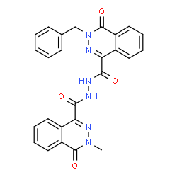 ChemSpider 2D Image | 3-Benzyl-N'-[(3-methyl-4-oxo-3,4-dihydro-1-phthalazinyl)carbonyl]-4-oxo-3,4-dihydro-1-phthalazinecarbohydrazide | C26H20N6O4