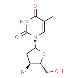 ChemSpider 2D Image | 3'-Bromo-3'-deoxythymidine | C10H13BrN2O4