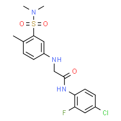 ChemSpider 2D Image | N-(4-Chloro-2-fluorophenyl)-N~2~-[3-(dimethylsulfamoyl)-4-methylphenyl]glycinamide | C17H19ClFN3O3S