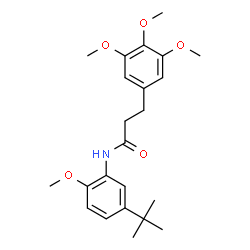 ChemSpider 2D Image | N-[2-Methoxy-5-(2-methyl-2-propanyl)phenyl]-3-(3,4,5-trimethoxyphenyl)propanamide | C23H31NO5