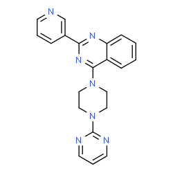 ChemSpider 2D Image | 2-(3-Pyridinyl)-4-[4-(2-pyrimidinyl)-1-piperazinyl]quinazoline | C21H19N7