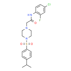 ChemSpider 2D Image | N-(4-Chloro-2-fluorophenyl)-2-{4-[(4-isopropylphenyl)sulfonyl]-1-piperazinyl}acetamide | C21H25ClFN3O3S