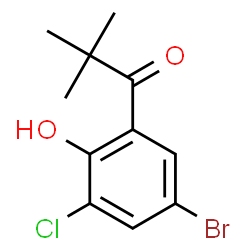 ChemSpider 2D Image | 1-(5-Bromo-3-chloro-2-hydroxyphenyl)-2,2-dimethyl-1-propanone | C11H12BrClO2