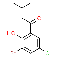 ChemSpider 2D Image | 1-(3-Bromo-5-chloro-2-hydroxyphenyl)-3-methyl-1-butanone | C11H12BrClO2
