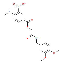 ChemSpider 2D Image | 2-[(3,4-Dimethoxybenzyl)amino]-2-oxoethyl 4-(methylamino)-3-nitrobenzoate | C19H21N3O7