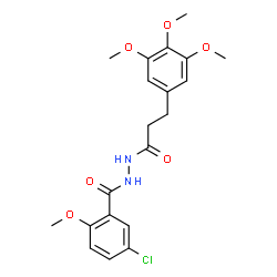 ChemSpider 2D Image | 5-Chloro-2-methoxy-N'-[3-(3,4,5-trimethoxyphenyl)propanoyl]benzohydrazide | C20H23ClN2O6