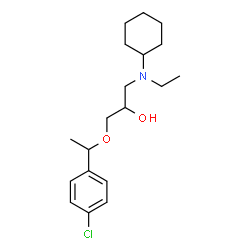 ChemSpider 2D Image | 1-[1-(4-Chlorophenyl)ethoxy]-3-[cyclohexyl(ethyl)amino]-2-propanol | C19H30ClNO2