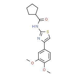 ChemSpider 2D Image | N-[4-(3,4-Dimethoxyphenyl)-1,3-thiazol-2-yl]cyclopentanecarboxamide | C17H20N2O3S