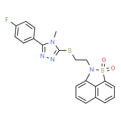 ChemSpider 2D Image | 2-(2-{[5-(4-Fluorophenyl)-4-methyl-4H-1,2,4-triazol-3-yl]sulfanyl}ethyl)-2H-naphtho[1,8-cd][1,2]thiazole 1,1-dioxide | C21H17FN4O2S2