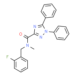 ChemSpider 2D Image | N-(2-Fluorobenzyl)-N-methyl-1,5-diphenyl-1H-1,2,4-triazole-3-carboxamide | C23H19FN4O
