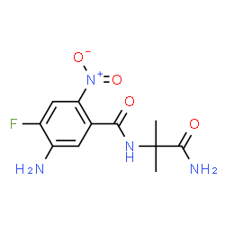 ChemSpider 2D Image | 5-Amino-N-(1-amino-2-methyl-1-oxo-2-propanyl)-4-fluoro-2-nitrobenzamide | C11H13FN4O4