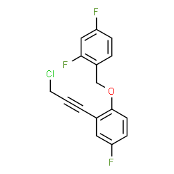 ChemSpider 2D Image | 2-(3-Chloro-1-propyn-1-yl)-1-[(2,4-difluorobenzyl)oxy]-4-fluorobenzene | C16H10ClF3O