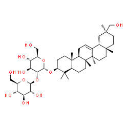 ChemSpider 2D Image | (3beta)-30-Hydroxyolean-12-en-3-yl 2-O-beta-D-glucopyranosyl-alpha-D-glucopyranoside | C42H70O12