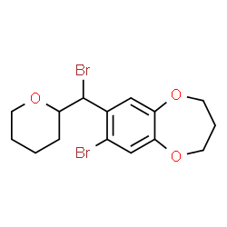 ChemSpider 2D Image | 7-Bromo-8-[bromo(tetrahydro-2H-pyran-2-yl)methyl]-3,4-dihydro-2H-1,5-benzodioxepine | C15H18Br2O3