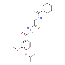 ChemSpider 2D Image | N-{2-[2-(4-Isopropoxy-3-methoxybenzoyl)hydrazino]-2-oxoethyl}cyclohexanecarboxamide | C20H29N3O5