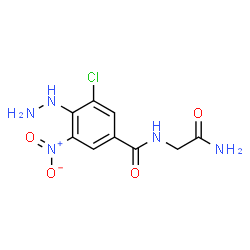 ChemSpider 2D Image | N-(2-Amino-2-oxoethyl)-3-chloro-4-hydrazino-5-nitrobenzamide | C9H10ClN5O4
