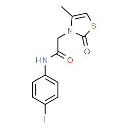 ChemSpider 2D Image | N-(4-Iodophenyl)-2-(4-methyl-2-oxo-1,3-thiazol-3(2H)-yl)acetamide | C12H11IN2O2S