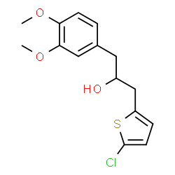 ChemSpider 2D Image | 1-(5-Chloro-2-thienyl)-3-(3,4-dimethoxyphenyl)-2-propanol | C15H17ClO3S