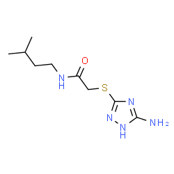 ChemSpider 2D Image | 2-[(5-Amino-1H-1,2,4-triazol-3-yl)sulfanyl]-N-(3-methylbutyl)acetamide | C9H17N5OS