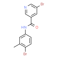 ChemSpider 2D Image | 5-Bromo-N-(4-bromo-3-methylphenyl)nicotinamide | C13H10Br2N2O