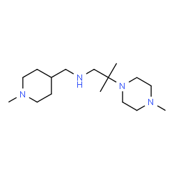 ChemSpider 2D Image | 2-Methyl-2-(4-methyl-1-piperazinyl)-N-[(1-methyl-4-piperidinyl)methyl]-1-propanamine | C16H34N4