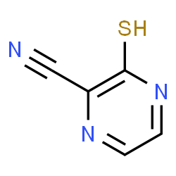 ChemSpider 2D Image | 3-Sulfanyl-2-pyrazinecarbonitrile | C5H3N3S