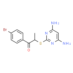 ChemSpider 2D Image | 1-(4-Bromophenyl)-2-[(4,6-diamino-2-pyrimidinyl)sulfanyl]-1-propanone | C13H13BrN4OS