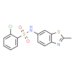 ChemSpider 2D Image | 2-Chloro-N-(2-methyl-1,3-benzothiazol-6-yl)benzenesulfonamide | C14H11ClN2O2S2