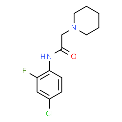 ChemSpider 2D Image | N-(4-Chloro-2-fluorophenyl)-2-(1-piperidinyl)acetamide | C13H16ClFN2O