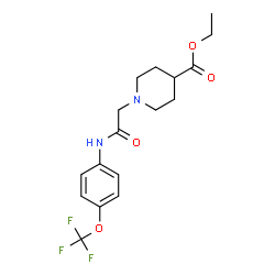 ChemSpider 2D Image | Ethyl 1-(2-oxo-2-{[4-(trifluoromethoxy)phenyl]amino}ethyl)-4-piperidinecarboxylate | C17H21F3N2O4