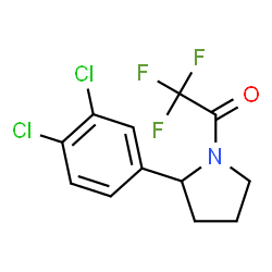 ChemSpider 2D Image | 1-[2-(3,4-Dichlorophenyl)-1-pyrrolidinyl]-2,2,2-trifluoroethanone | C12H10Cl2F3NO