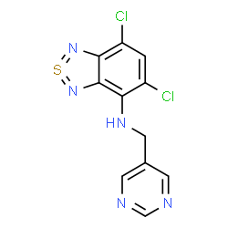 ChemSpider 2D Image | 2,4-dichloro-N-(pyrimidin-5-ylmethyl)-8$l^{4}-thia-7,9-diazabicyclo[4.3.0]nona-1,3,5,7,8-pentaen-5-amine | C11H7Cl2N5S