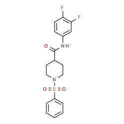 ChemSpider 2D Image | N-(3,4-Difluorophenyl)-1-(phenylsulfonyl)-4-piperidinecarboxamide | C18H18F2N2O3S