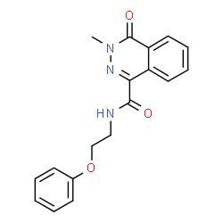 ChemSpider 2D Image | 3-Methyl-4-oxo-N-(2-phenoxyethyl)-3,4-dihydro-1-phthalazinecarboxamide | C18H17N3O3