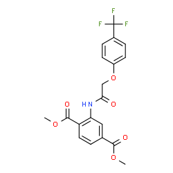 ChemSpider 2D Image | Dimethyl 2-({[4-(trifluoromethyl)phenoxy]acetyl}amino)terephthalate | C19H16F3NO6