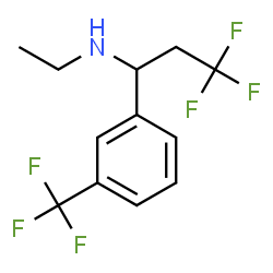 ChemSpider 2D Image | N-Ethyl-3,3,3-trifluoro-1-[3-(trifluoromethyl)phenyl]-1-propanamine | C12H13F6N