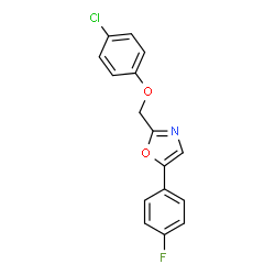 ChemSpider 2D Image | 2-[(4-Chlorophenoxy)methyl]-5-(4-fluorophenyl)-1,3-oxazole | C16H11ClFNO2