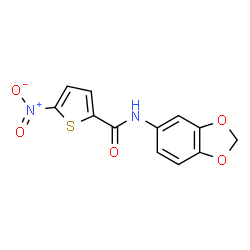 ChemSpider 2D Image | N-(1,3-Benzodioxol-5-yl)-5-nitro-2-thiophenecarboxamide | C12H8N2O5S