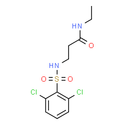 ChemSpider 2D Image | N~3~-[(2,6-Dichlorophenyl)sulfonyl]-N-ethyl-beta-alaninamide | C11H14Cl2N2O3S