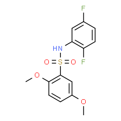 ChemSpider 2D Image | N-(2,5-Difluorophenyl)-2,5-dimethoxybenzenesulfonamide | C14H13F2NO4S