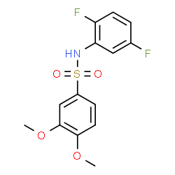 ChemSpider 2D Image | N-(2,5-Difluorophenyl)-3,4-dimethoxybenzenesulfonamide | C14H13F2NO4S