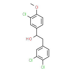 ChemSpider 2D Image | 1-(3-Chloro-4-methoxyphenyl)-2-(3,4-dichlorophenyl)ethanol | C15H13Cl3O2