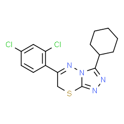 ChemSpider 2D Image | 3-Cyclohexyl-6-(2,4-dichlorophenyl)-7H-[1,2,4]triazolo[3,4-b][1,3,4]thiadiazine | C16H16Cl2N4S