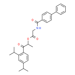 ChemSpider 2D Image | 1-(2,4-Diisopropylphenyl)-1-oxo-2-propanyl N-(4-biphenylylcarbonyl)glycinate | C30H33NO4