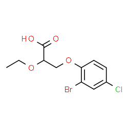 ChemSpider 2D Image | 3-(2-Bromo-4-chlorophenoxy)-2-ethoxypropanoic acid | C11H12BrClO4