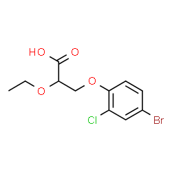 ChemSpider 2D Image | 3-(4-Bromo-2-chlorophenoxy)-2-ethoxypropanoic acid | C11H12BrClO4