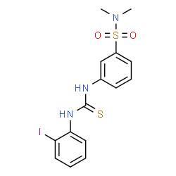 ChemSpider 2D Image | 3-{[(2-Iodophenyl)carbamothioyl]amino}-N,N-dimethylbenzenesulfonamide | C15H16IN3O2S2